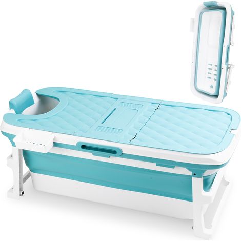 Randaco Badewanne Erwachsene Faltbare Badewanne tragbar Wanne mit Abdeckung für Dusche und Spa 149cm