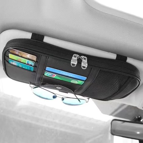 Organisateur de pare-soleil de voiture, accessoires en cuir pour l'intérieur de la voiture