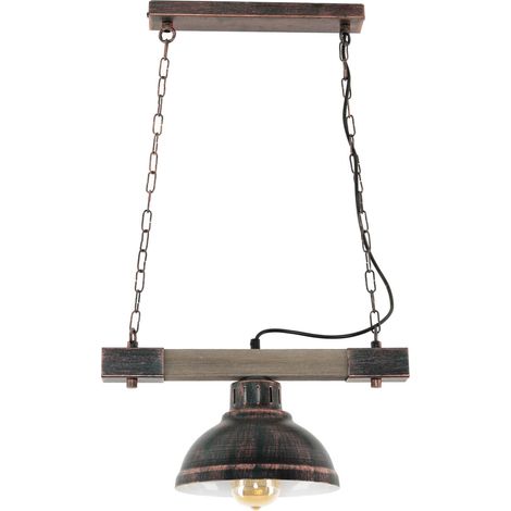 Vintage Lampe hängend HAKON in Kupfer Antik Pendel E27