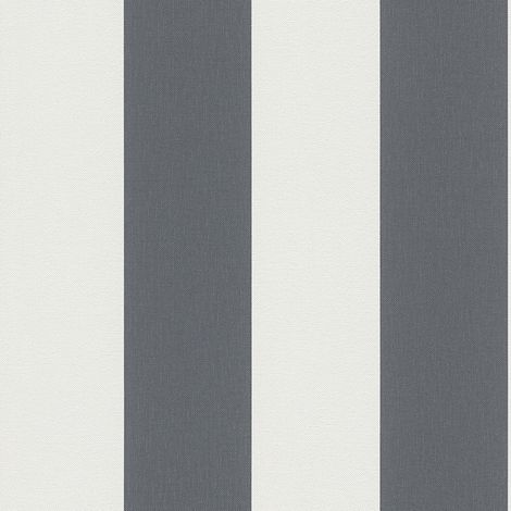 Stripes wallpaper wall Profhome 179050 non-woven wallpaper textured with stripes matt grey white 5.33 m2 (57 ft2)
