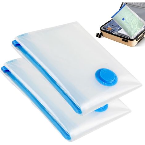 Lot de 2 sacs de rangement sous vide - 100 x 130 cm - Sacs de compression hermétiques pour vêtements, oreillers, couettes, couvertures, literie (sans pompe) (1/5)