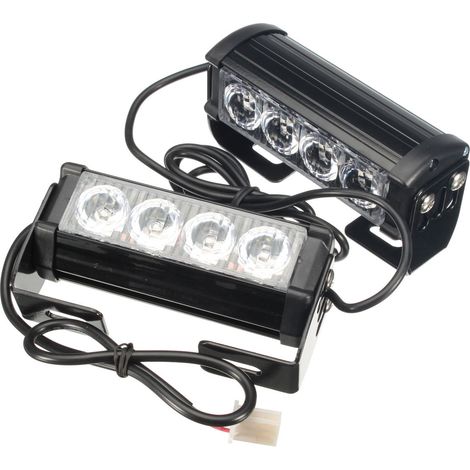 Lumières stroboscopiques 12V, lumière jaune de sécurité 4 LED (paquet de 2) (1/5)