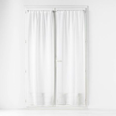 Paire droite passe tringle 2 x 70 x 200 cm voile tisse carlin Naturel