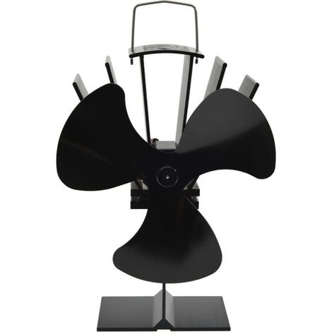 Ventilador de esufa accionado par calor 3 aspas negro