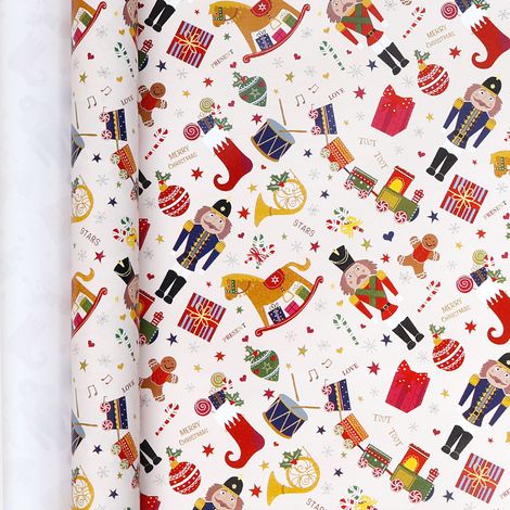 Rouleau extra-large de papier cadeau de Noël (70 cm de large x 8 m de long).