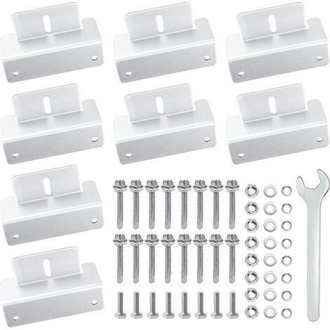 8 Stück Aluminium-Solarpanelhalterungen, Z-förmig, geeignet für Fahrzeuge und Dächer (1/5)