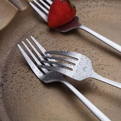 Fourchette À Dessert - Acier Inoxydable - Lot De 6 Pièces - 21,3 Cm - Finition Mate - Pour Maison Et Cuisine (1/5)