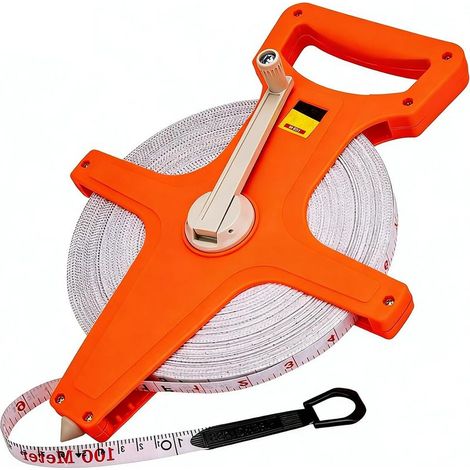 Decametre 100M, Ruban d'Arpenteur en Fibre de Verre, Double Face Mètre Ruban, Fiberglass Tape Measure, pour l'Ingénieur, la Cour et Terrain (1/5)