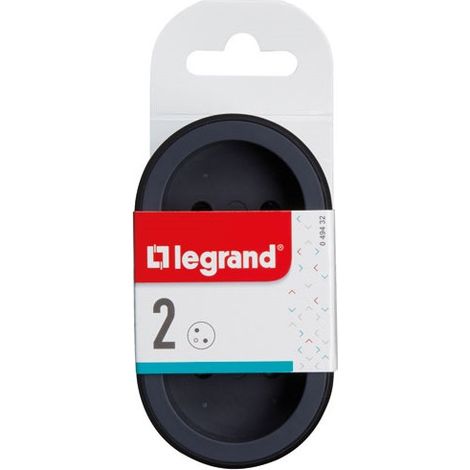 Ficha de Enchufe de 2P+T Frontal Negro y Gris - Legrand