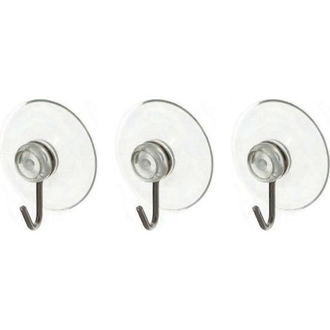 Crochets de fenêtre à ventouse, crochets en fil métallique transparent, 32 mm (30 pièces par paquet) (1/4)