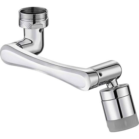 Multifunktions-Auszieharmatur mit 1440°-Drehung, Magic Swivel Armatur, Strahlregler-Armatur mit zwei Wasserauslassarten für Küche und Bad – Silber (1/5)