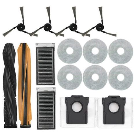Accessoires pour aspirateurs Dreame X50 Master, X50SPro Ultra et X50Ultra : sacs à poussière, brosse latérale principale, filtre HEPA et chiffon de nettoyage. (1/5)