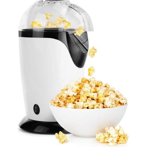 TrAdE Shop Traesio - Macchina Per Popcorn Elettrica Ad Aria Calda Con Coperchio Rimovibile Cucina Senza Olio - (1/5)