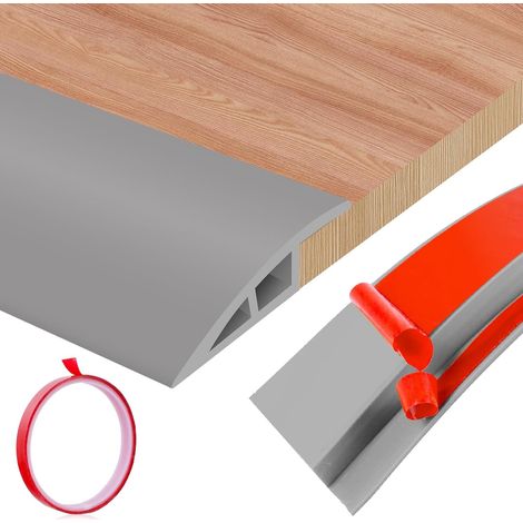 Barre de Seuil Adhésive - 1 Pièce - PVC Souple - Transition Multiniveau Sans Perçage - Intérieur et Porte - Noir 20mm (1/5)