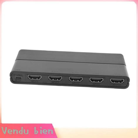 1 Commutateur Vidéo, 4 Entrées, Résolution 4K 60Hz, Boîtier Métal, Transmission 15m, Pour PC et Home Cinéma (1/5)