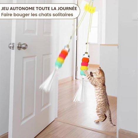 Interactive Cat Toys Hanging Cat Toys with Plush Fabric Interactive Hanging Toys for Indoor Chating Kitten Playing Hunting Exercise (1/4)