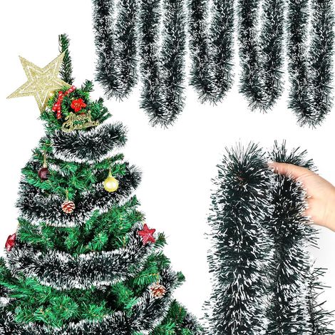 Grüne Weihnachtsgirlande, 10 Stück, 20 m, Weihnachtsgirlanden, Weihnachtsbaumschmuck (1/5)