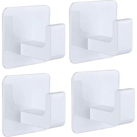 4er-Pack selbstklebende Handtuch- und Kleiderhaken, ohne Bohren, für Küche und Bad (weiß, 4er-Pack)