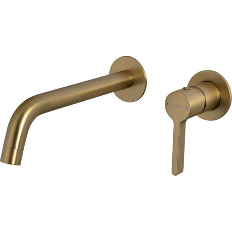 Sapho Iconic - Miscelatore a incasso per lavabo, montaggio a 2 fori, con corpo incasso, color oro opaco AF008GB (1/5)