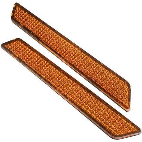 Set di 2 accessori catarifrangenti laterali per moto, strisce riflettenti in plastica ABS gialle per riflettore per moto Harley (1/5)