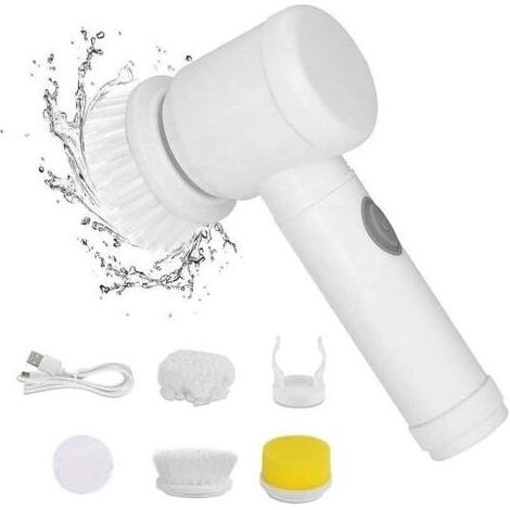 Brosse de nettoyage électrique étanche, 3 têtes pour cuisine, salle de bain, éviers, baignoires et vitres (1/5)