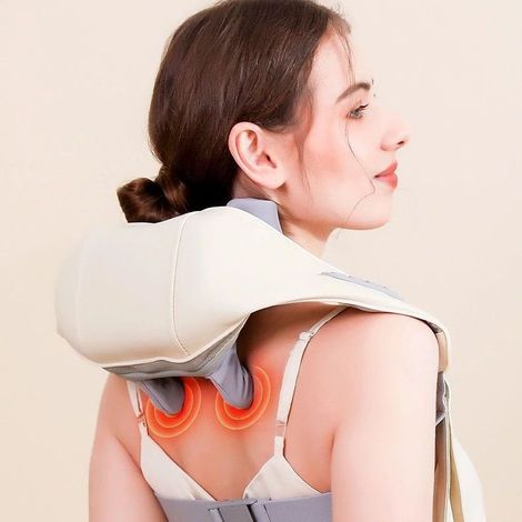 Massaggiatore per trapezio, massaggiatore per collo e spalle, termoterapia per la colonna cervicale, massaggio cervicale a casa, massaggio, dispositivo per massaggi (1/2)