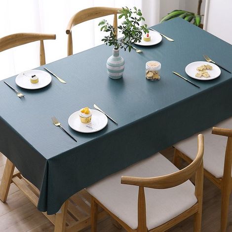 Tovaglia rettangolare in PVC impermeabile e lavabile, idrorepellente, anti-schizzi e antipiega, ideale per casa, cucina, feste e per esterni. (1/5)