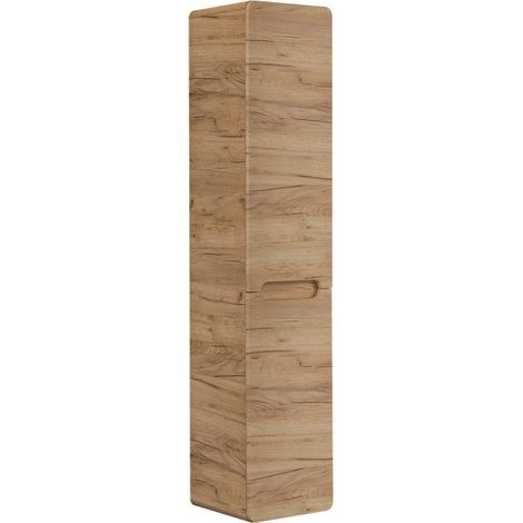 Colonne de salle de bain ARUBA avec panier à linge intégré – Rangement suspendu moderne-Naturel (1/3)