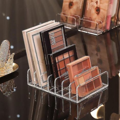 Organisateur de maquillage en plastique 7 compartiments – Rangement cosmétique compact pour blush, ombres à paupières et produits de bureau (1/2)