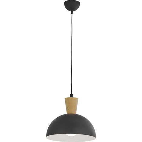 Lampada a sospensione loft cupola nero/bianco E27 Jupiter