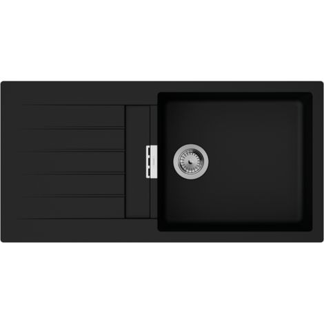 Fregadero 1 seno con escurridor 980 HANSGROHE S52 negro síntesis