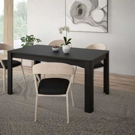 Tavolo rettangolare allungabile Mono Core 160/206 cm con allunga centrale colore nero (1/5)