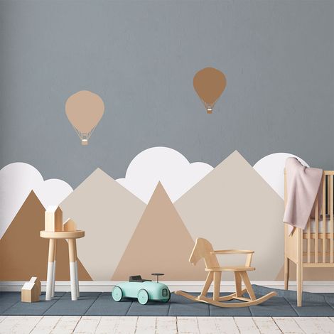Stickers muraux enfants - Décoration chambre bébé - Autocollant Sticker mural géant enfant montagnes scandinaves MALMÖ - 50x65cm (1/5)