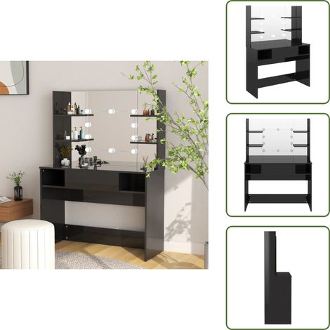 Schminktisch mit LED-Beleuchtung 100x40x135 cm MDF - Schminktisch - LED Beleuchtung - Kosmetiktisch - Badezimmermöbel - Makeuptisch (1/5)