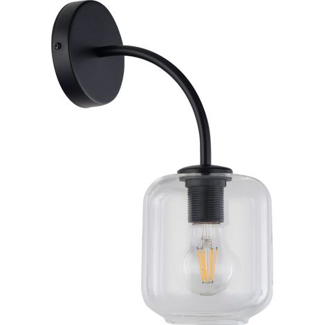 Applique murale noire verre clair Shine E27 Sigma 15W