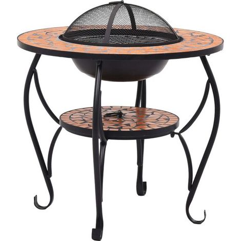 Table de cheminée en mosaïque de terre cuite, 68 cm, céramique (1/5)