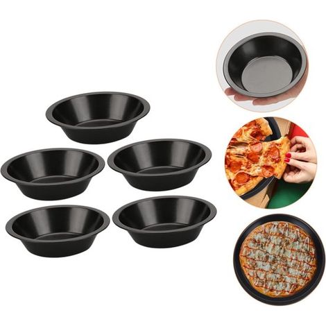 Runde Backformen aus Kohlenstoffstahl Ofenform mit doppelseitiger Antihaftbeschichtung für Tartes, Brötchen und Gebäck 12,5 cm 5 Stück (1/5)