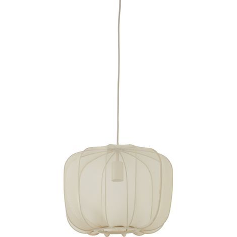 Suspension Plumeria textile beige blanc – Diamètre 40 cm – Hauteur 30 cm – Culot E27 – Usage intérieur IP20 – Light & Living (1/4)