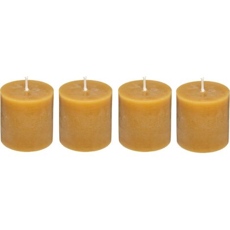 Lot de 4 Bougies Votives "Rustic" 4,5cm Jaune (1/5)