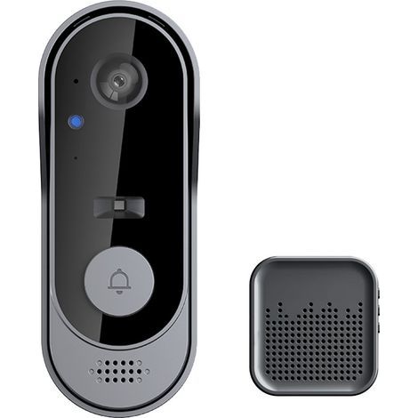 Sonnette sans fil avec caméra 1080p – Interphone vidéo wifi intérieur – Vision nocturne 10m – Étanche IP65 – Stockage Cloud gratuit (1/5)