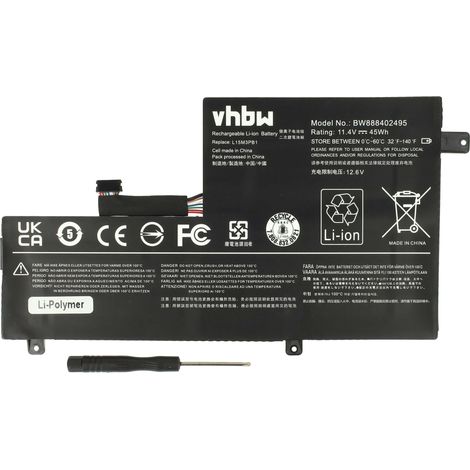vhbw Akku Ersatz für Lenovo SB10W67366, SB10W67355, SB10W67248, L15M3PB1, SB18C1513, SB18C15129, L15L3PB1 für Notebook (3900 mAh, 11,4 V, Li-Polymer) (1/5)