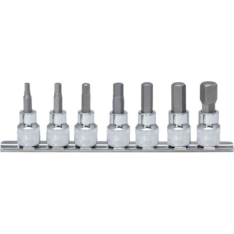 KS Tools 1/4" CHROMEplus Bit-Stecknuss-Satz Innensechskant, 7-tlg2,5-8mm - 918.1670 (1/2)