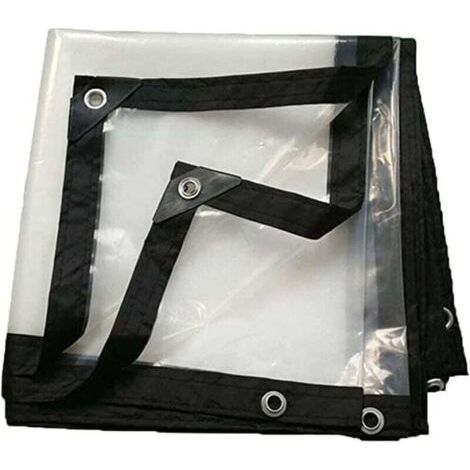 Foldable transparent waterproof tarpaulin with eyelets (1/3)