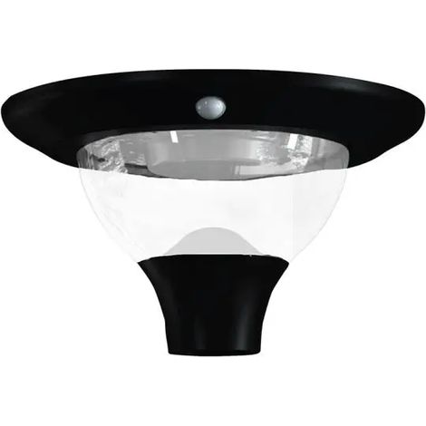 V-TAC Lampada LED Solare da Giardino 15W da Palo con Sensore PIR Nera CCT IP65