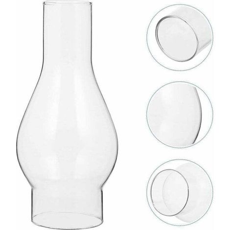 Abat-jour en verre transparent pour lampe à huile, cheminée en verre pour lampe à huile, abat-jour pour lampe à huile, accessoires interchangeables (taille : petite) (1/4)