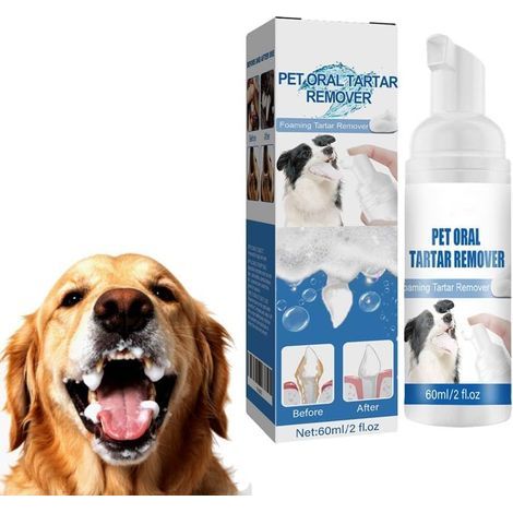 Freshener Remover Mousse pour Les Dents de Chien Et de Chat, Soin Dentaire pour Chiens et Chats,élimine la mauvaise haleine, sans substances chimiques, haleine fraîche pour animaux de compagnie, 60 ml (1/5)