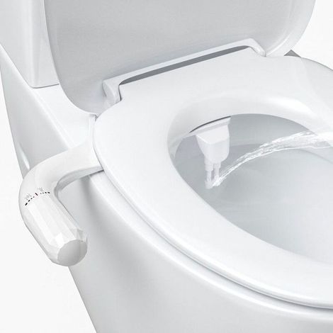Bidet Toilette WC, Double buse Pulvérisateur Bidet Toilette, 2 Modes Pression d\'eau Réglable pour Bidet, Nettoyage Avant