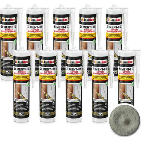 Malta cementizia IsolBau Zement-Fix grigia per riparazioni e sigillatura, 10 x 300 ml (1/5)