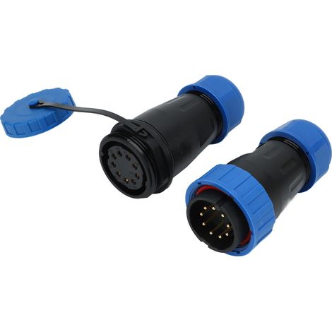 Connecteur étanche 380 V 45 A, sans soudure, femelle/mâle, pour l'aviation, 9 broches, dimensions des contacts : 1,8 x 9 mm (1/5)