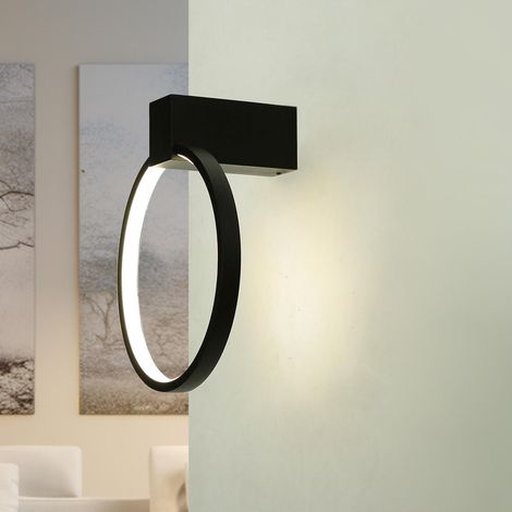 Wandlampe Aluminium LED H: 23 cm Schwarz rund neutralweiß 4000 K 200 lm Modern Wandleuchte (1/5)